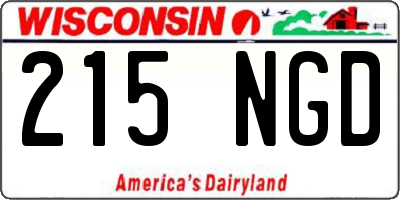 WI license plate 215NGD