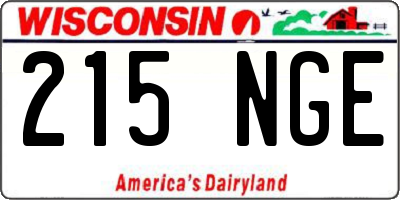 WI license plate 215NGE