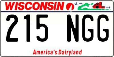 WI license plate 215NGG