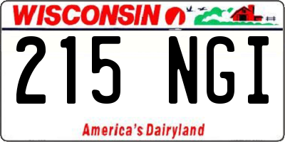 WI license plate 215NGI