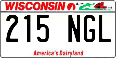 WI license plate 215NGL