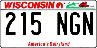 WI license plate 215NGN