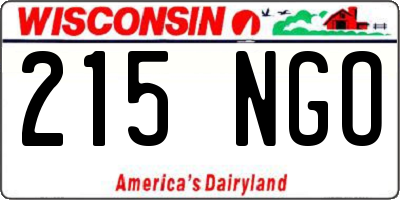 WI license plate 215NGO