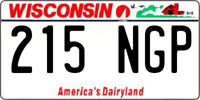 WI license plate 215NGP