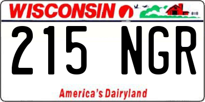 WI license plate 215NGR