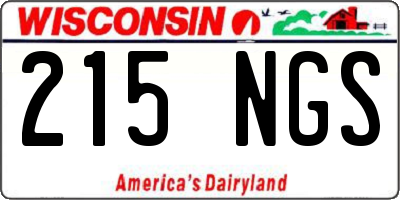 WI license plate 215NGS