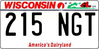 WI license plate 215NGT