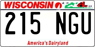 WI license plate 215NGU