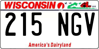 WI license plate 215NGV