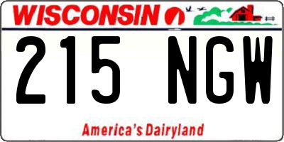 WI license plate 215NGW