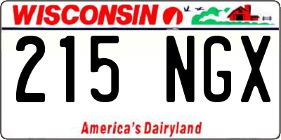 WI license plate 215NGX