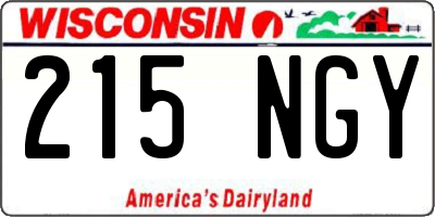 WI license plate 215NGY