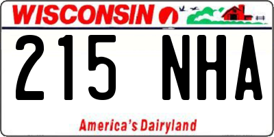 WI license plate 215NHA