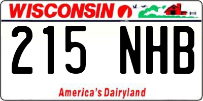 WI license plate 215NHB