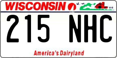 WI license plate 215NHC