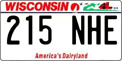 WI license plate 215NHE