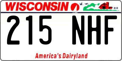 WI license plate 215NHF
