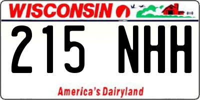 WI license plate 215NHH