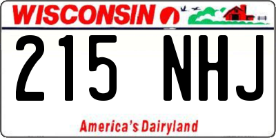 WI license plate 215NHJ