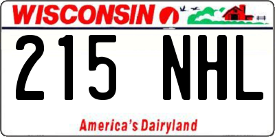 WI license plate 215NHL