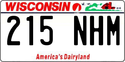 WI license plate 215NHM