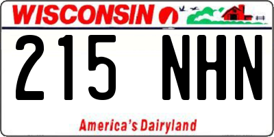 WI license plate 215NHN
