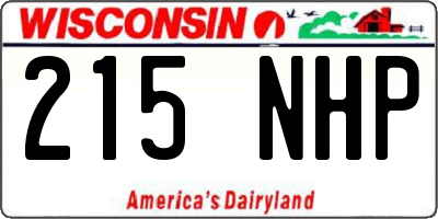 WI license plate 215NHP