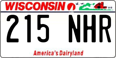 WI license plate 215NHR