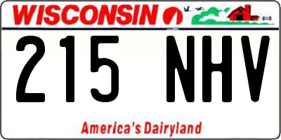 WI license plate 215NHV