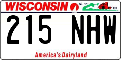 WI license plate 215NHW