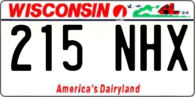 WI license plate 215NHX
