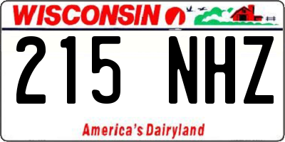 WI license plate 215NHZ