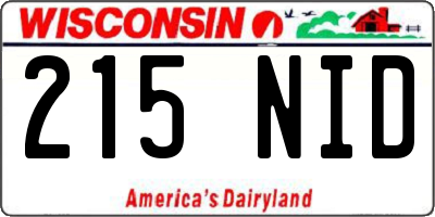 WI license plate 215NID