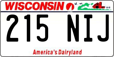 WI license plate 215NIJ