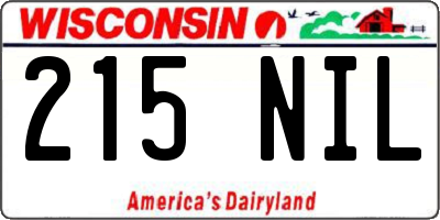 WI license plate 215NIL