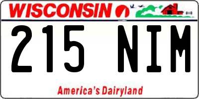 WI license plate 215NIM