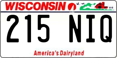 WI license plate 215NIQ