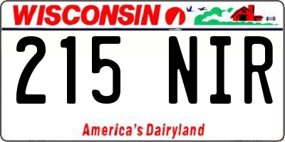 WI license plate 215NIR