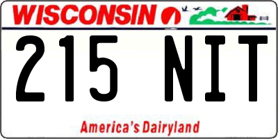 WI license plate 215NIT