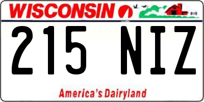 WI license plate 215NIZ