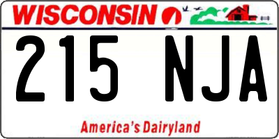 WI license plate 215NJA