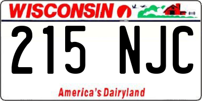 WI license plate 215NJC