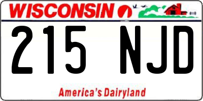 WI license plate 215NJD