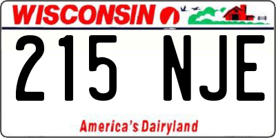 WI license plate 215NJE