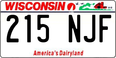 WI license plate 215NJF