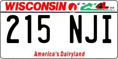 WI license plate 215NJI
