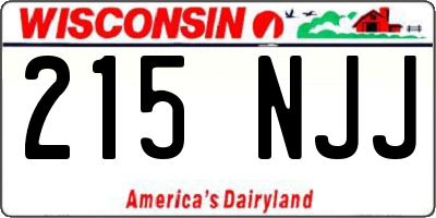 WI license plate 215NJJ