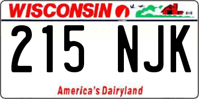 WI license plate 215NJK