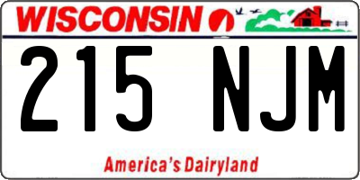 WI license plate 215NJM
