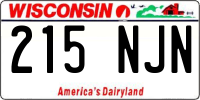 WI license plate 215NJN